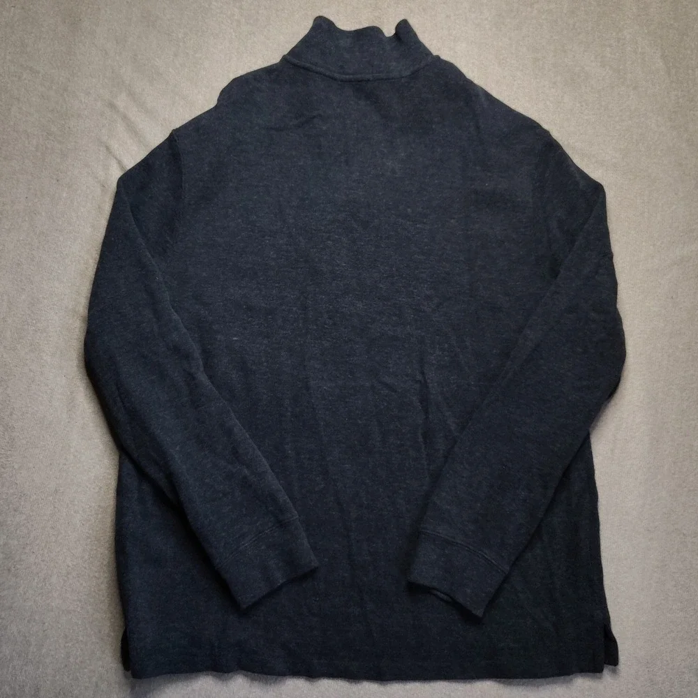 Polo Ralph Lauren 1/4 Mens XL Gray Cotton Mock Neck Pullover Sweater Preppy
